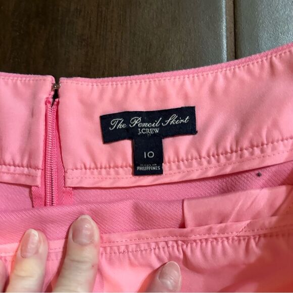 J. Crew Factory Barbie Pink Solid Double Serge Cotton Pencil Mini Skirt 10 - Picture 8 of 15
